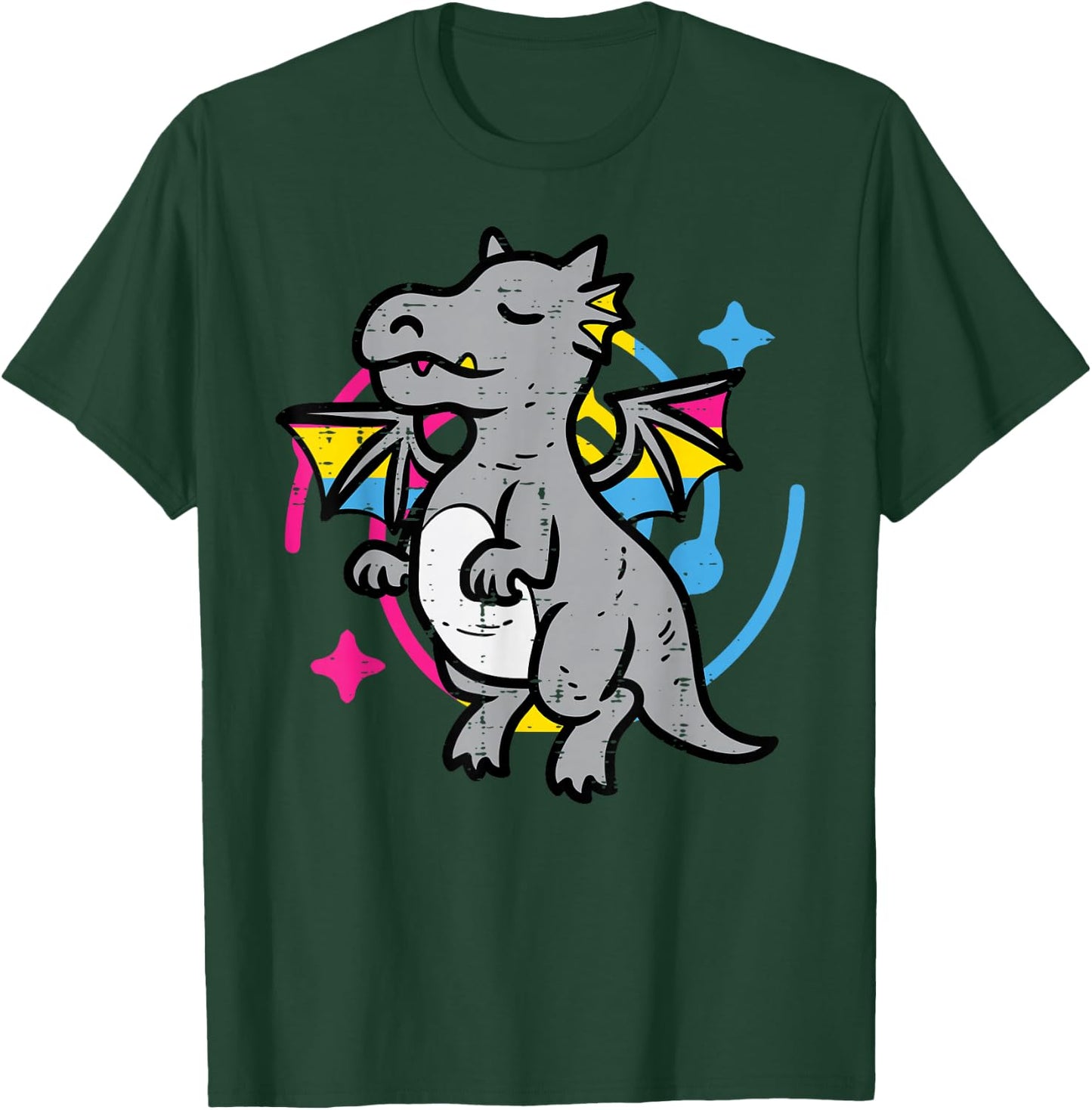 Pansexual Dragon Cute Pan Pride Flag Lgbtq Men Women Kids T-Shirt - T-Shirt | Forest