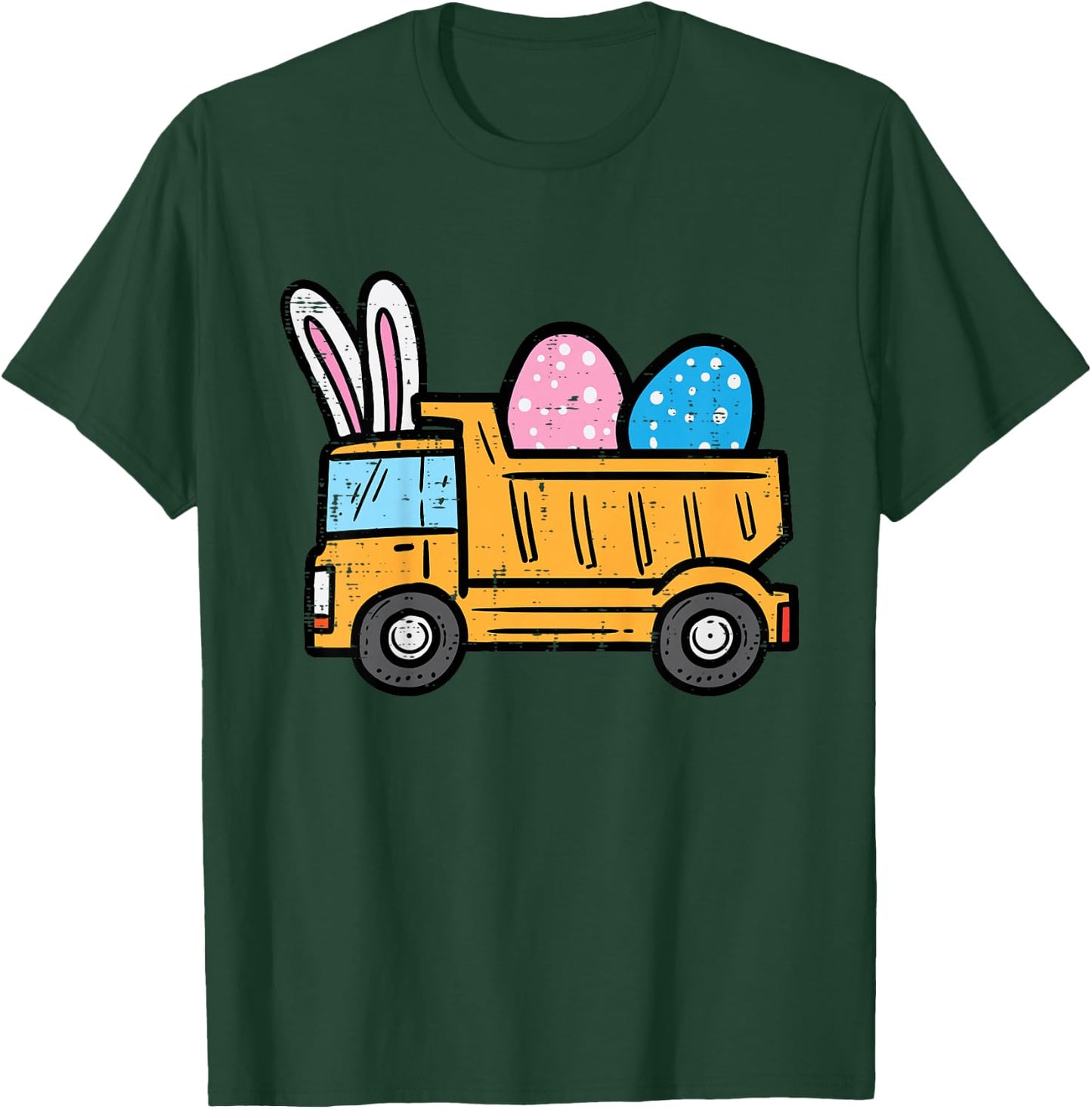Kids Easter Dump Truck Eggs Construction Boys Kids Toddler Youth T-Shirt - T-Shirt | Forest