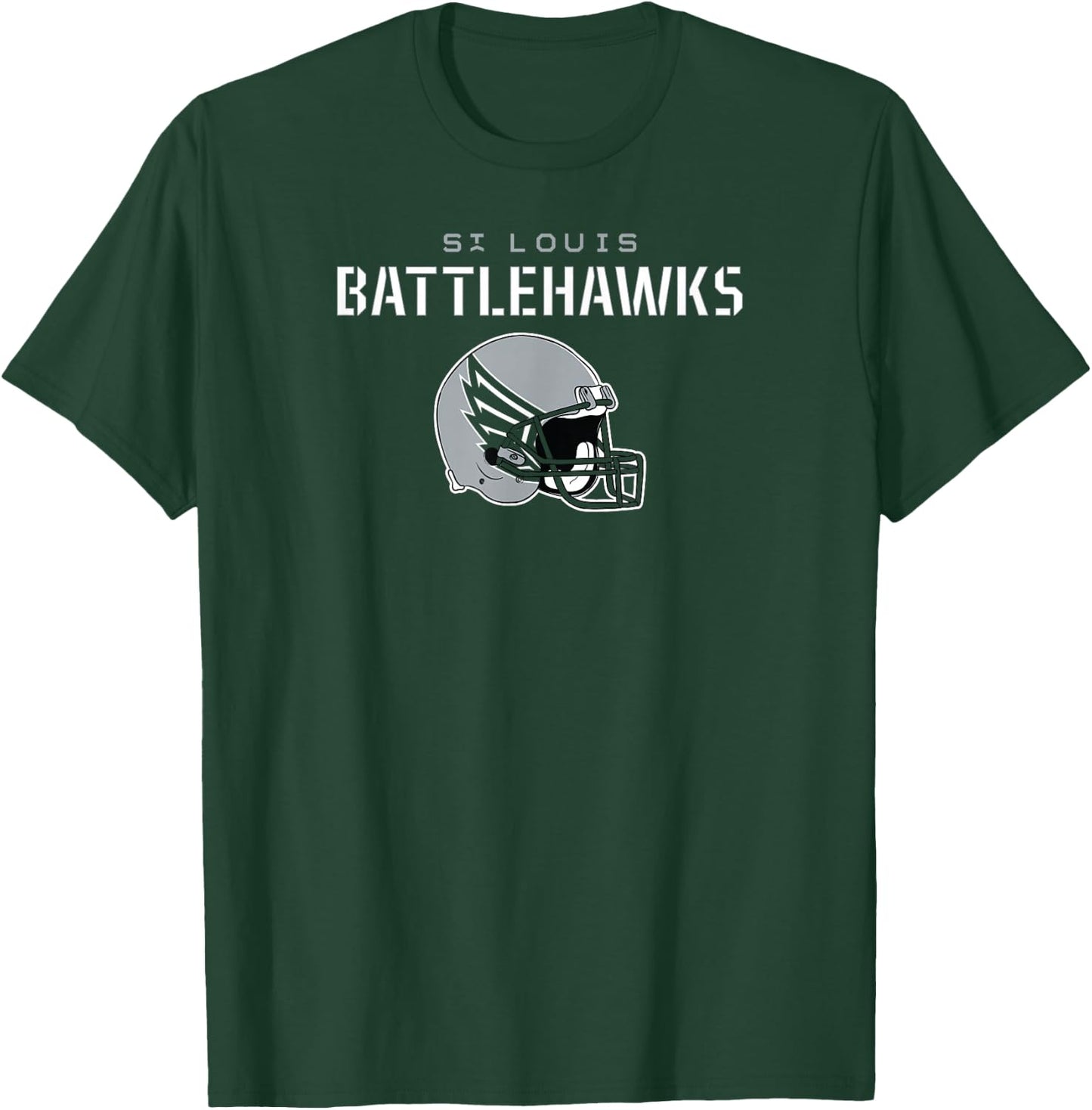 St. Louis Battlehawks - Vintage Helmet - St. Louis Football T-Shirt - T-Shirt | Forest