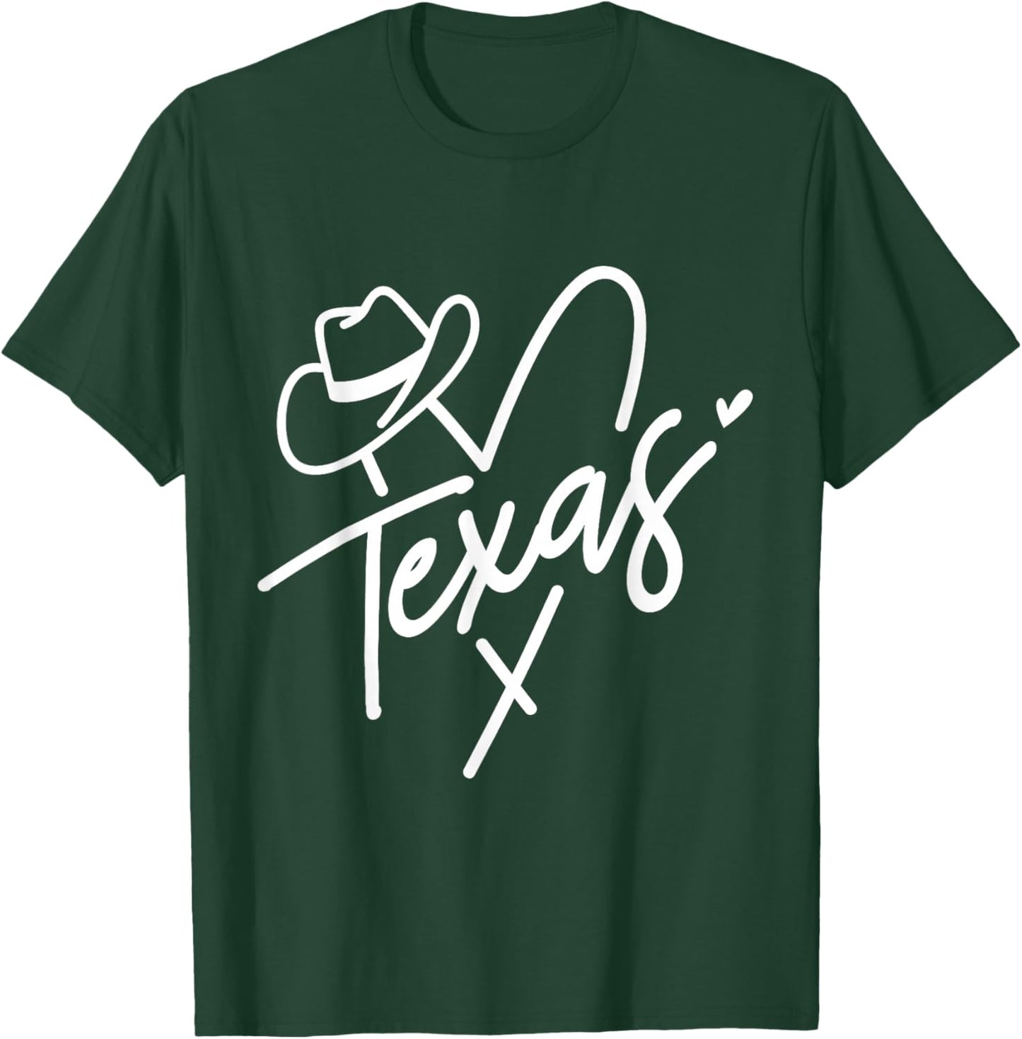Texas Heart Hat State Pride Design T-Shirt - T-Shirt | Forest