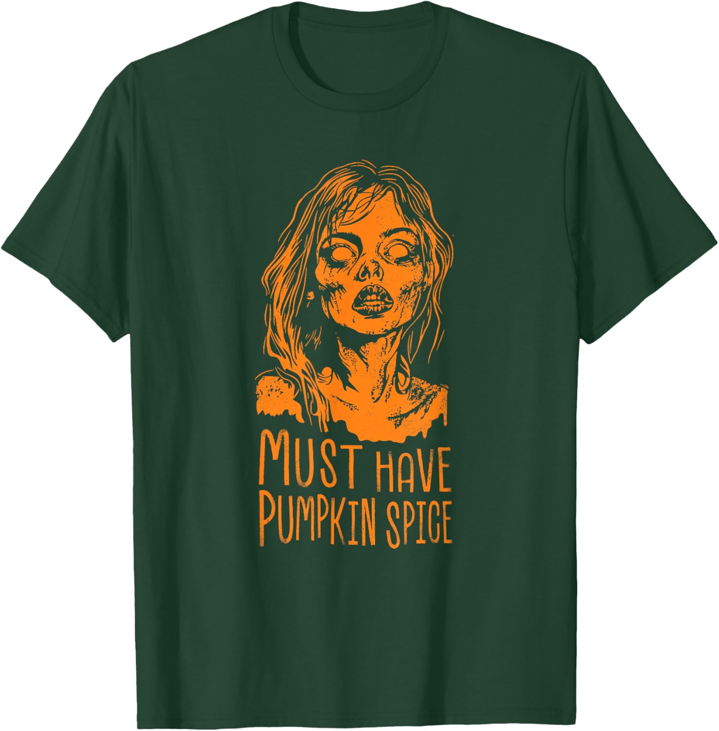 Funny Pumpkin Spice Zombie Coffee Halloween Drink Latte Fall T-Shirt - T-Shirt | Forest
