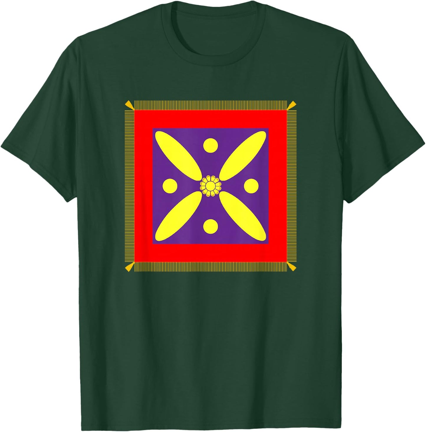 Derafsh Kaviani Lotus Flower Iranian History Flag Badge , black T-Shirt - T-Shirt | Forest