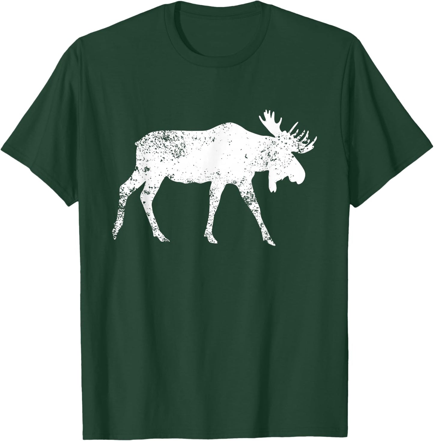 Distressed Moose Print - Vintage Moose T-Shirt - T-Shirt | Forest