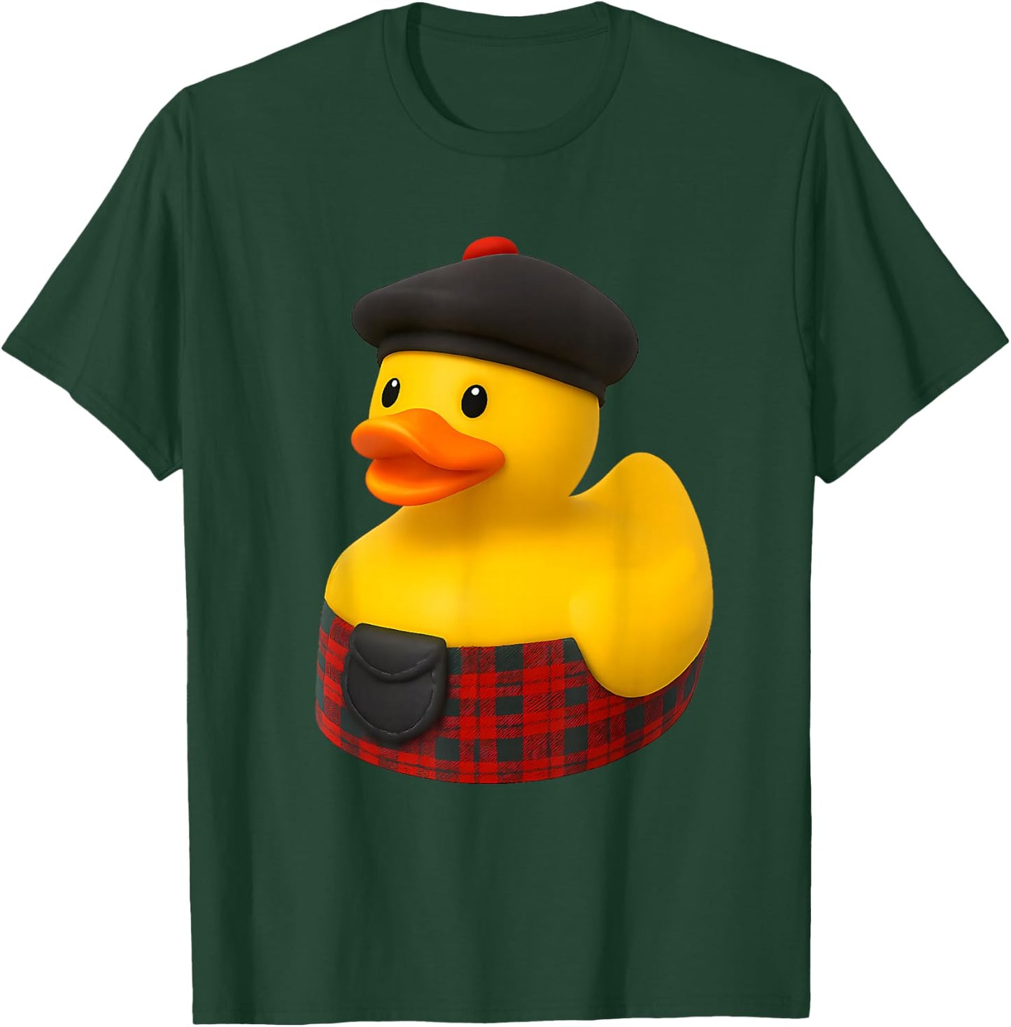 Rubber Duck Wearing a Kilt Scotland Scottish T-Shirt - T-Shirt | Forest