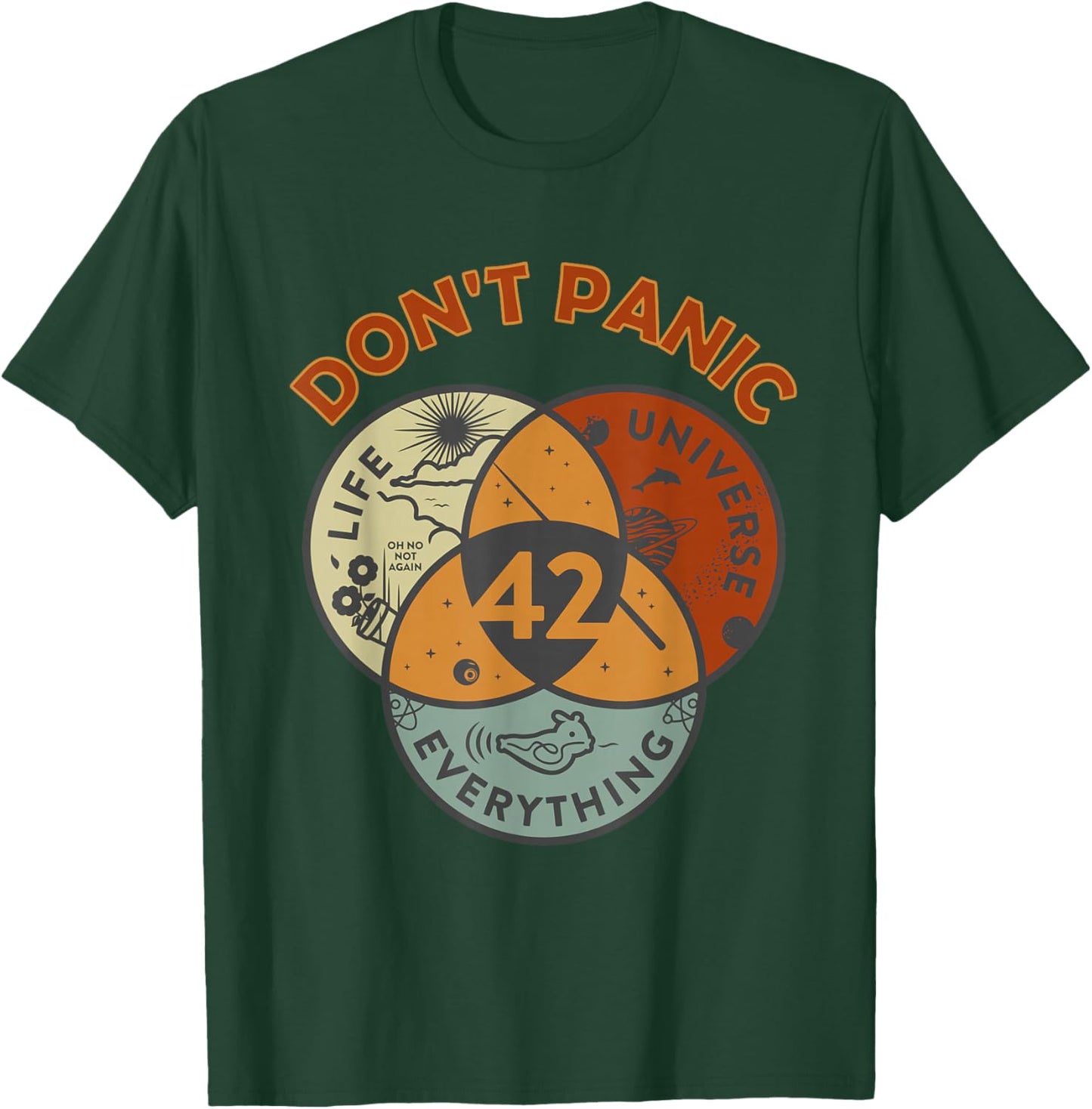 42 Antwort auf Das Leben, das Universum und alles, keine Panik T-Shirt - T-Shirt | Forest