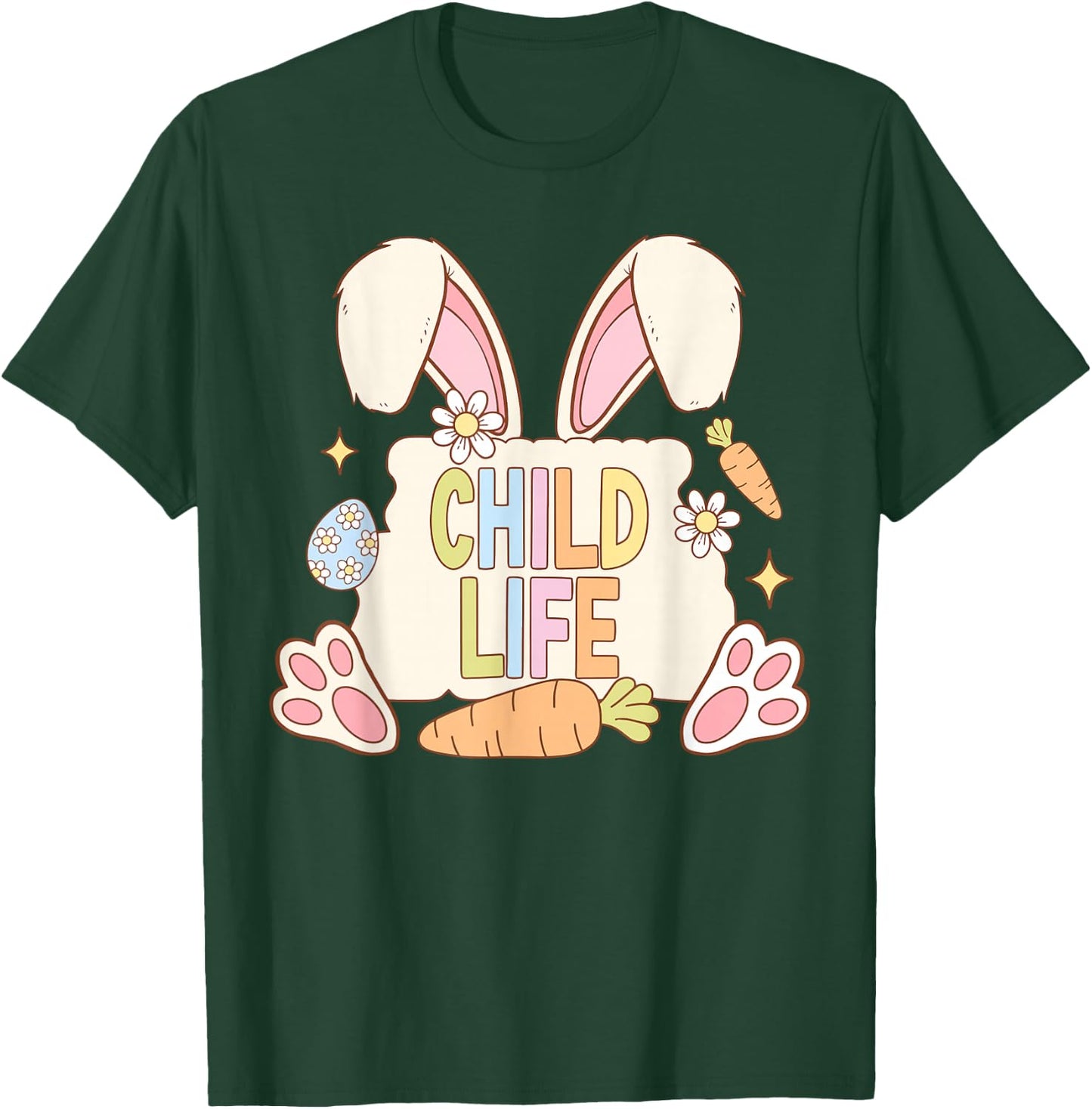 Retro Easter Bunny Child Life Therapist CLS CLS Healthcare T-Shirt - T-Shirt | Forest