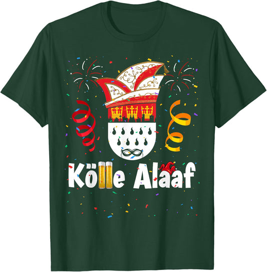 Cologne Cathedral Cologne Alaaf Confetti Carnival , black T-Shirt - T-Shirt | Forest
