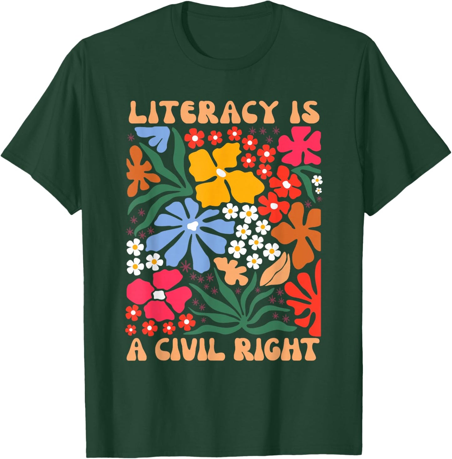 Reading Teacher Literacy Is A Civil Right Literacy T-Shirt - T-Shirt | Forest