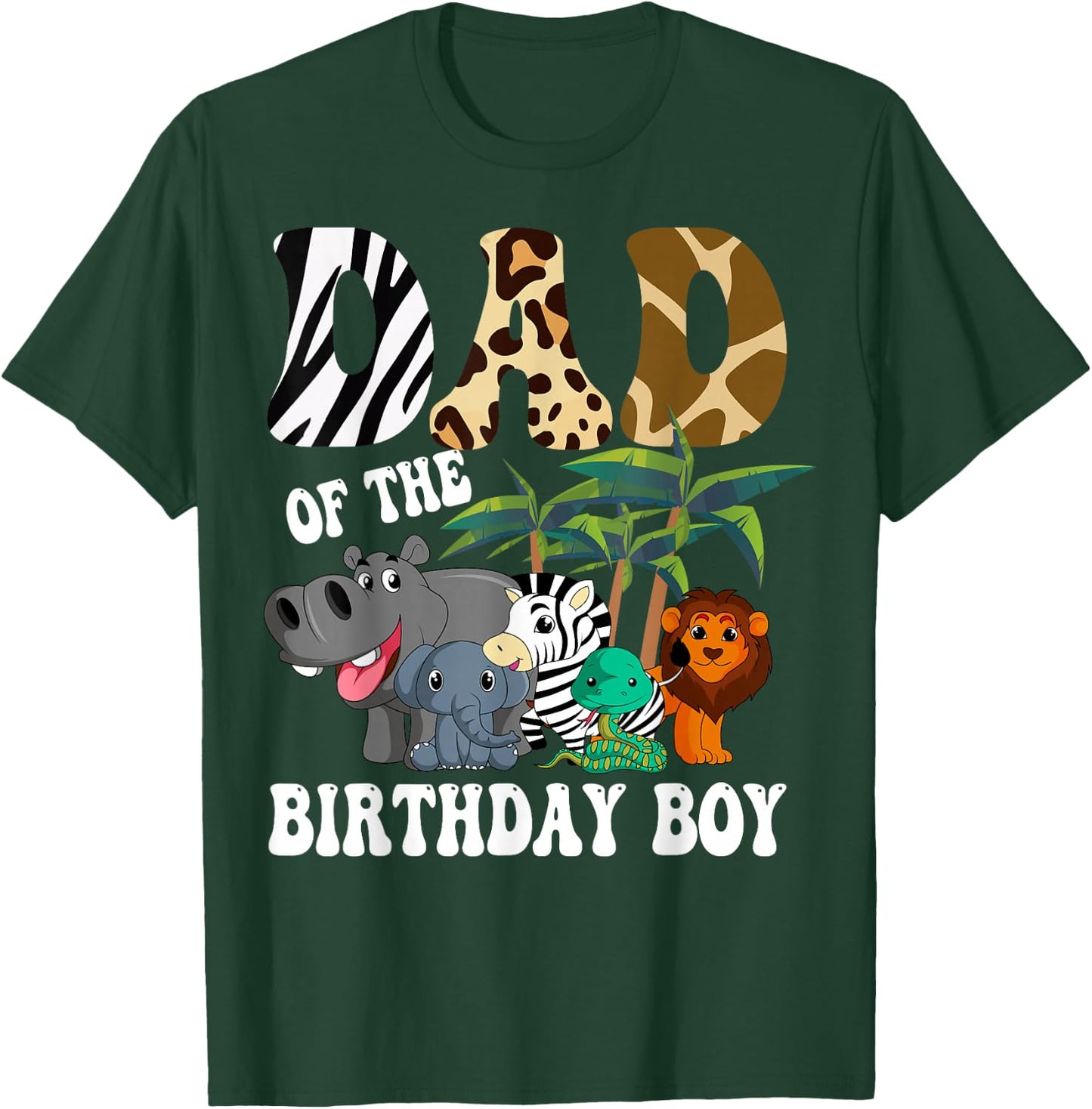 Dad of the Birthday Boy Zoo Bday Safari Celebration T-Shirt - T-Shirt | Forest