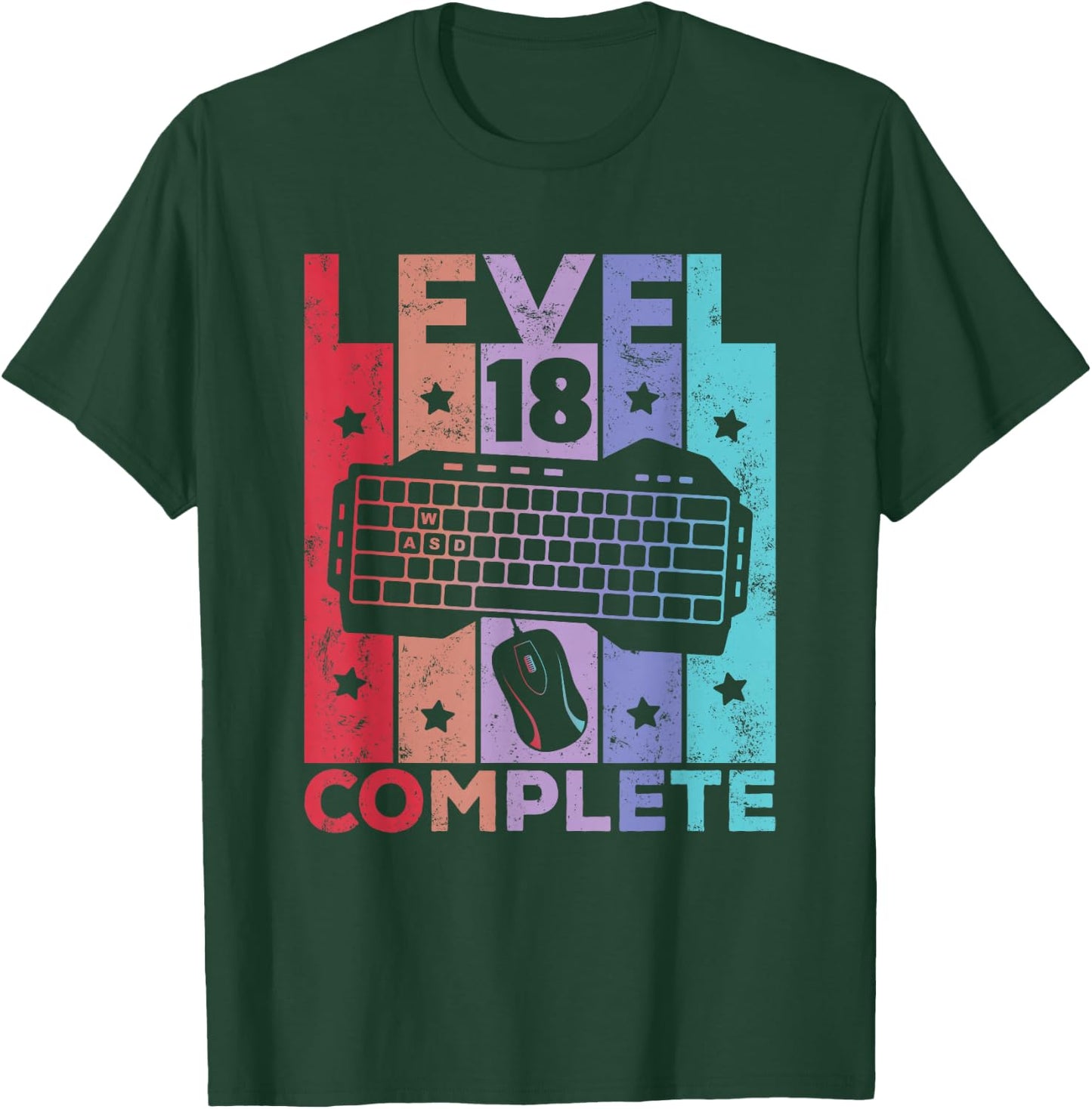18th Birthday Boy Girl 18 Years Level 18 Gaming Gamer , black, s T-Shirt - T-Shirt | Forest