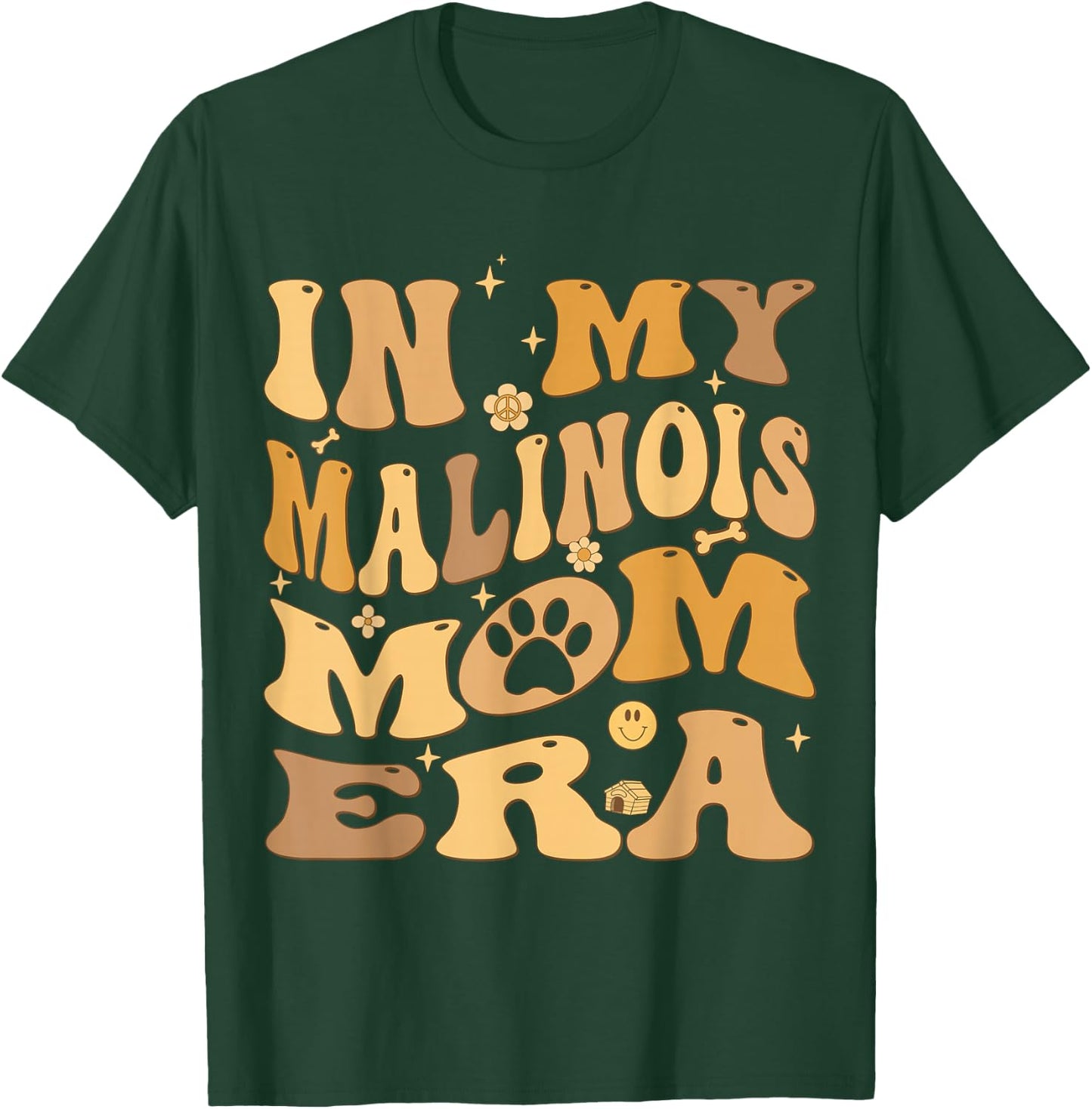 In My Belgian Malinois Mom Era Groovy Maligator Dog Owner T-Shirt - T-Shirt | Forest