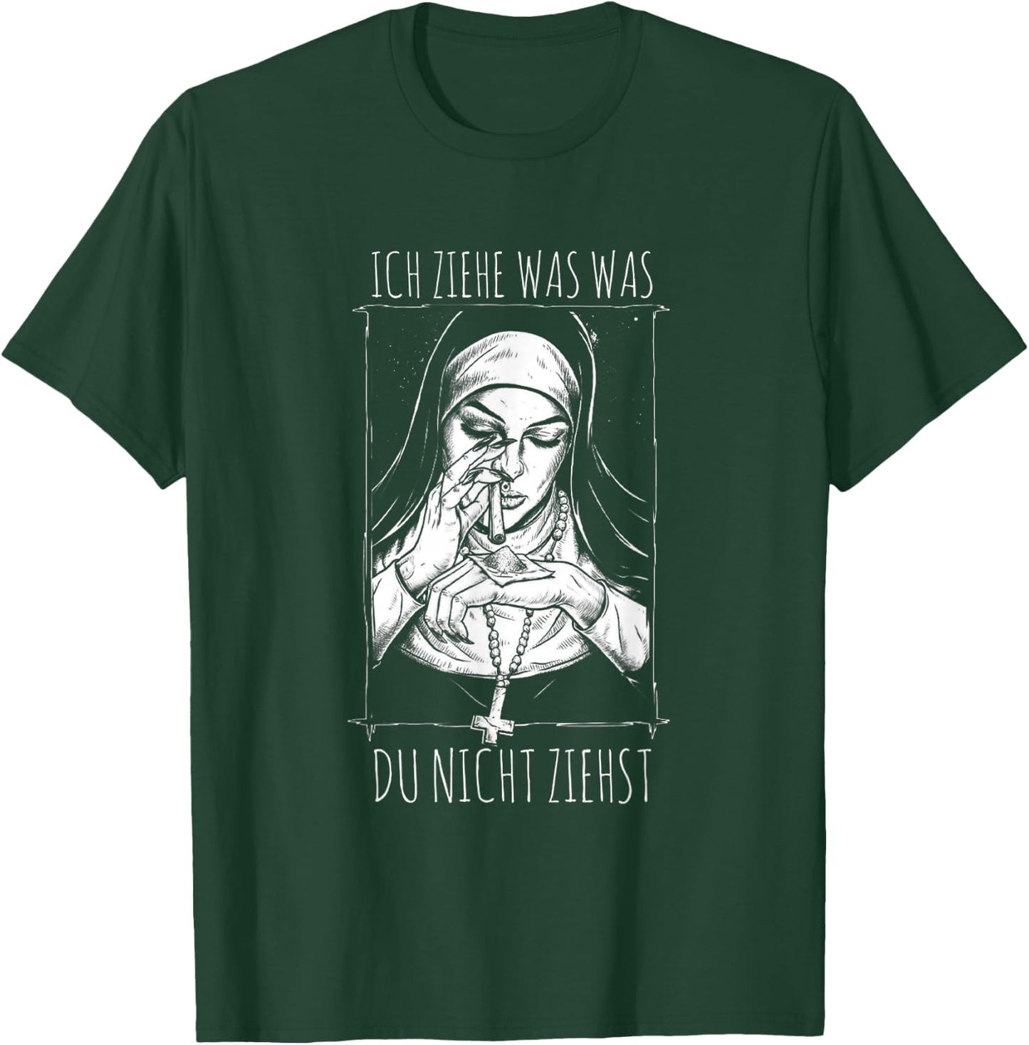 with German Text "Ich Ziehe Was Du Nicht Ziehst" Tekk HardTekk nun, black T-Shirt - T-Shirt | Forest