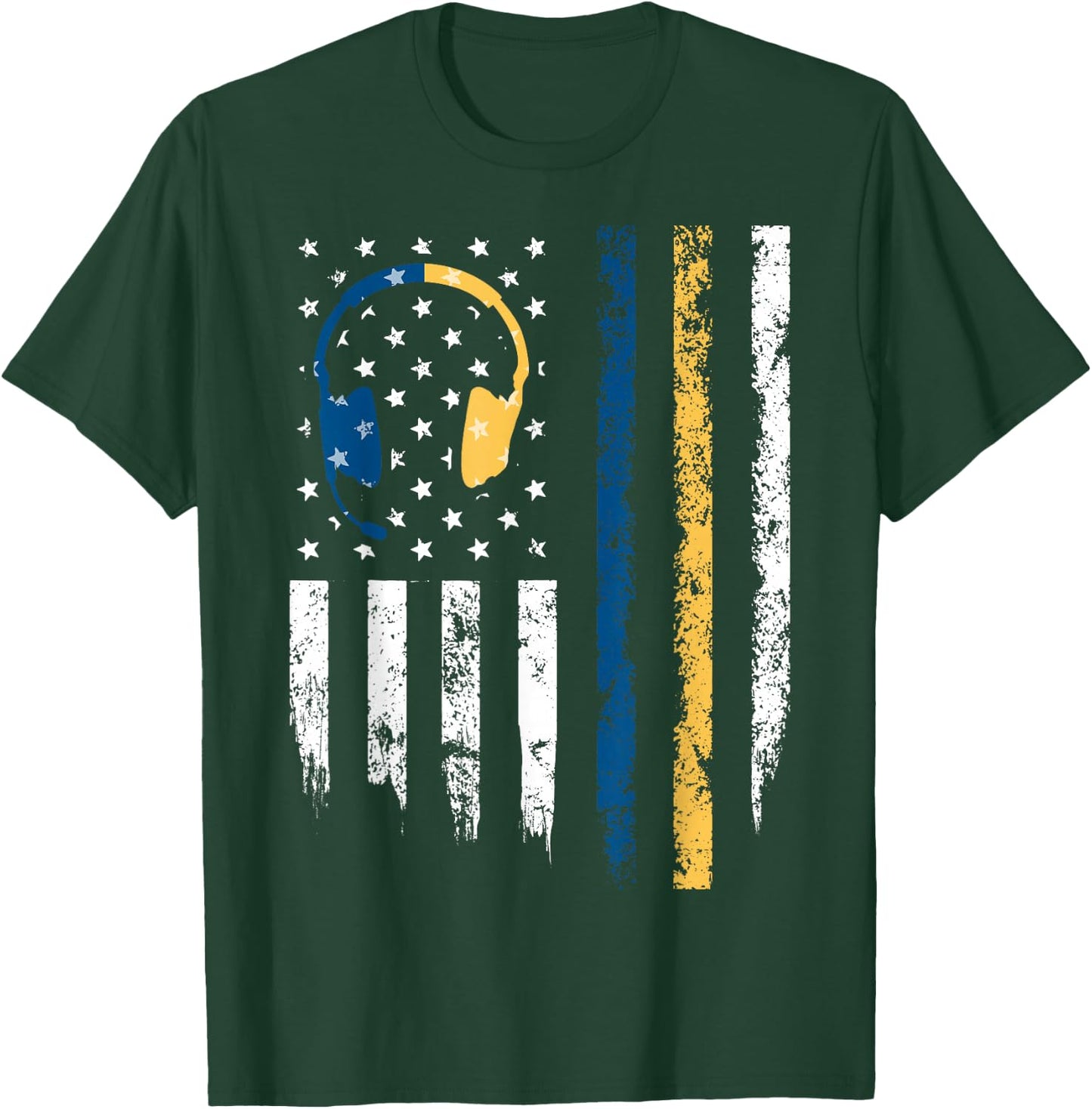 Gold Blue Line 911 Police Dispatcher First Responder T-Shirt - T-Shirt | Forest