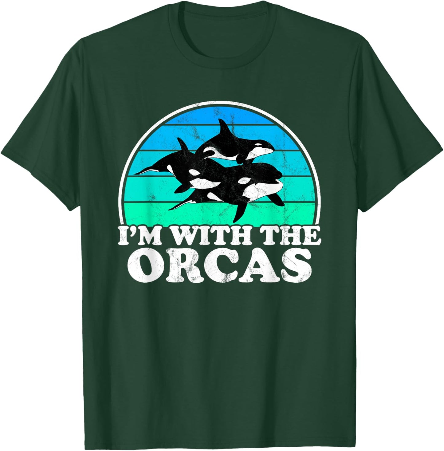I'm With The Orcas - Funny Orca Whale Handler T-Shirt - T-Shirt | Forest