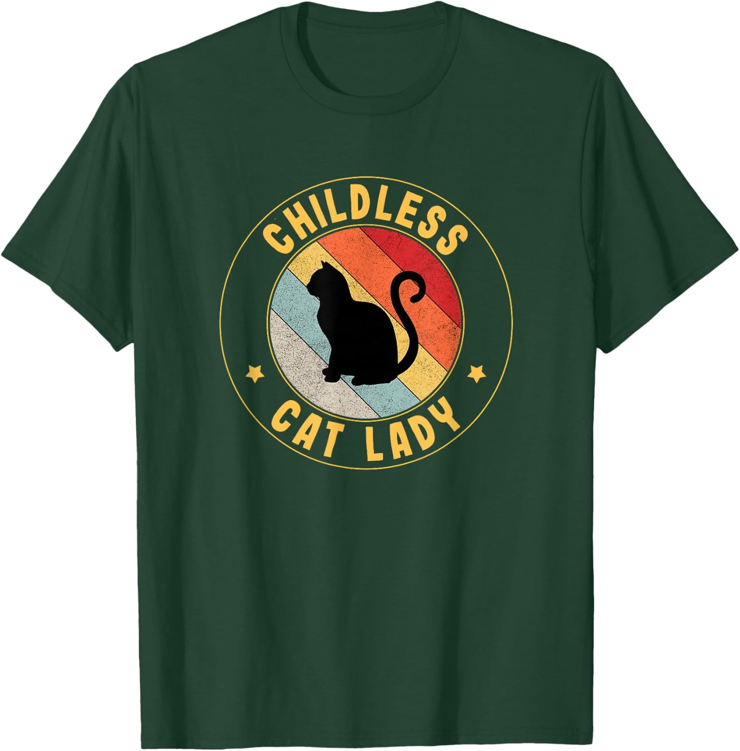 Vintage Childless Cat Lady T-Shirt - T-Shirt | Forest
