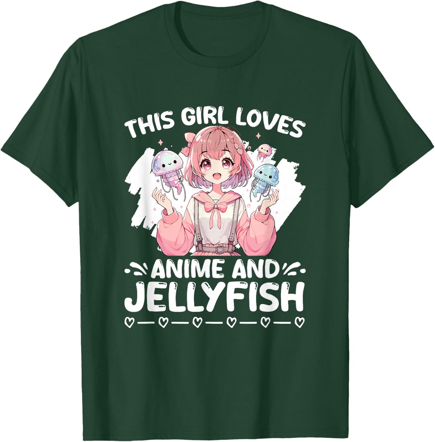 Girl Loves Anime And Jellyfish Japan Scuba Kawaii Jelly Fish T-Shirt - T-Shirt | Forest