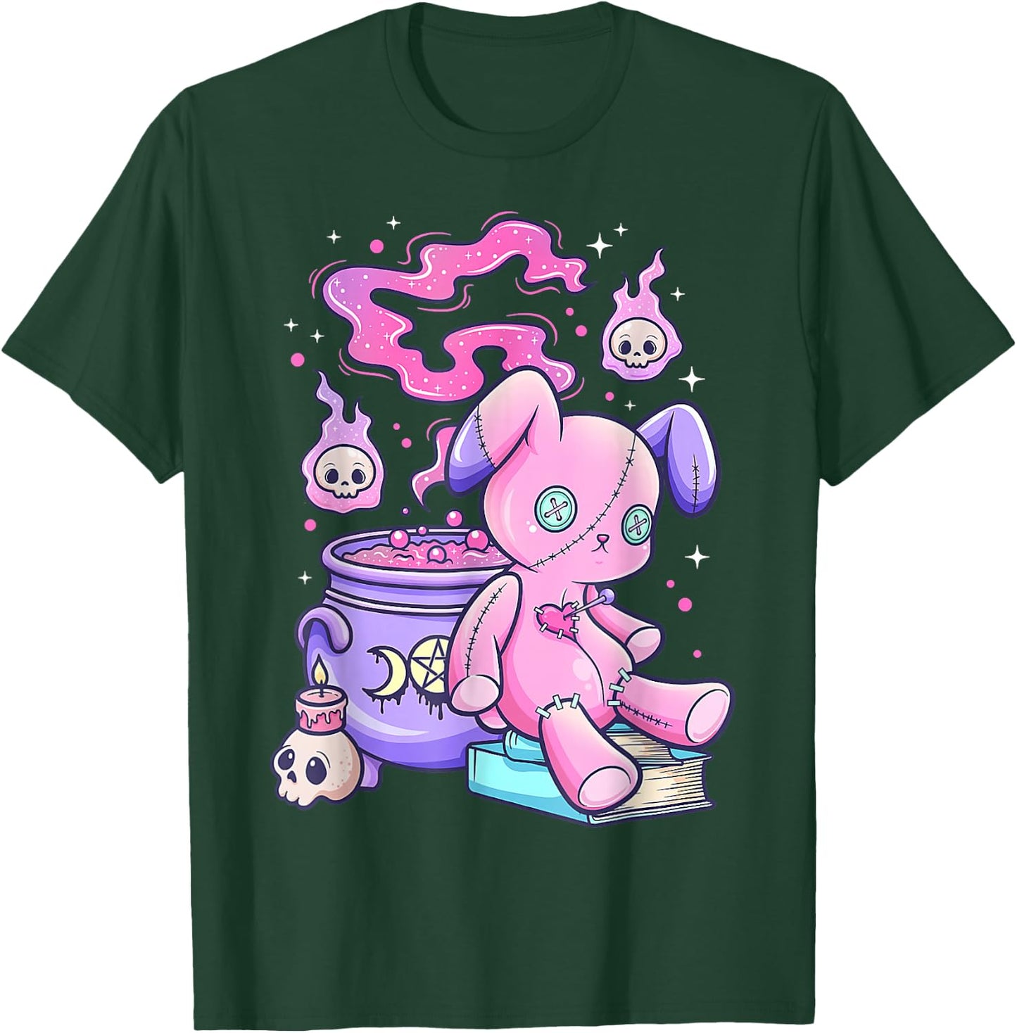 Kawaii Pastel Goth Cute Creepy Witchy Bear Small T-Shirt - T-Shirt | Forest