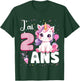 2 Years Unicorn Girl Birthday 2 Years I Ai 2 Years , Black, 2 T-Shirt - T-Shirt | Forest