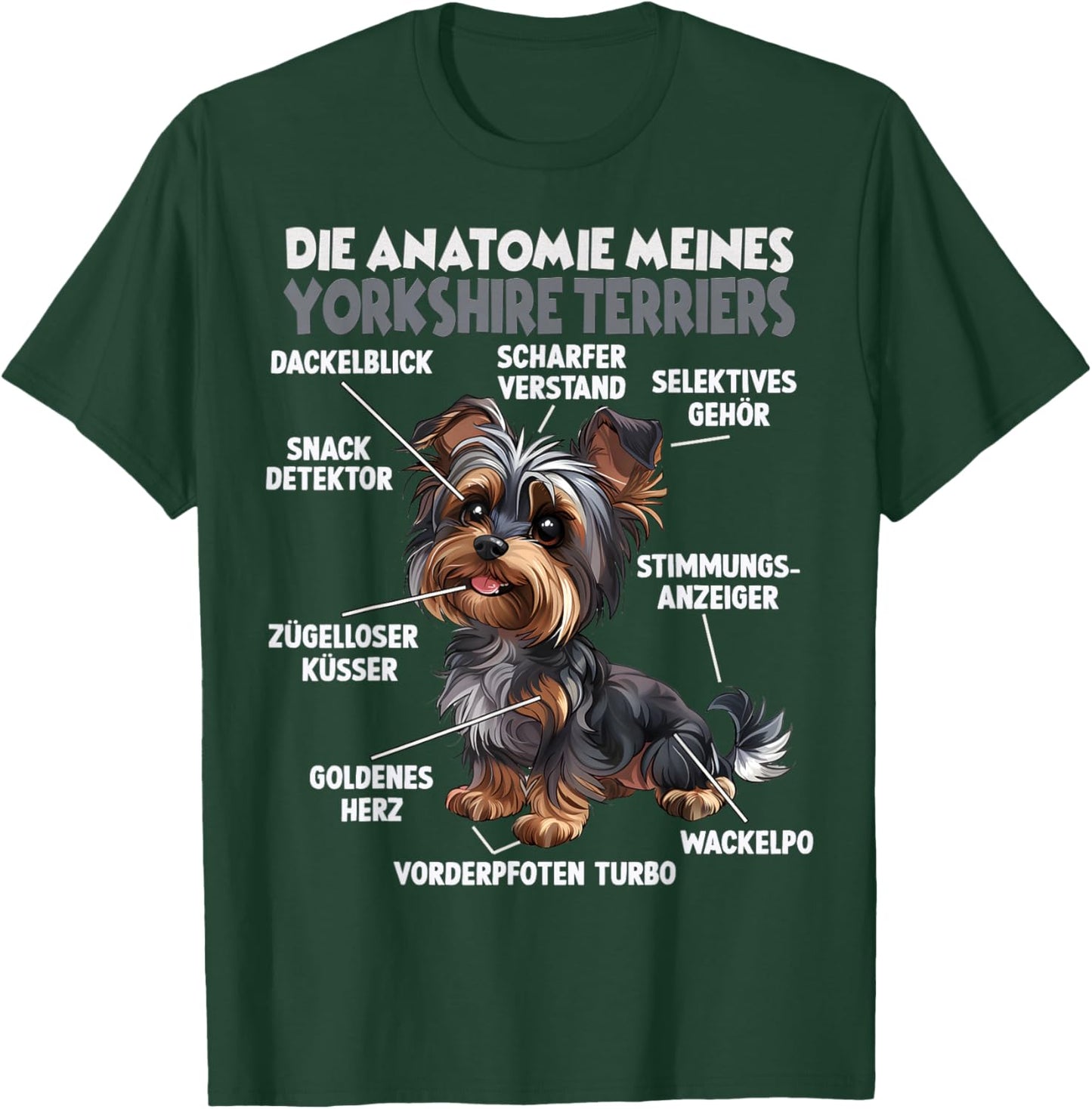 Yorkshire Terrier Gassi T Dog Lovers Yorkshire Dog , black T-Shirt - T-Shirt | Forest