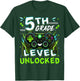 Back to School 5th Grade Level Unlocked Video Gamer Boy Kid T-Shirt - T-Shirt | Forest