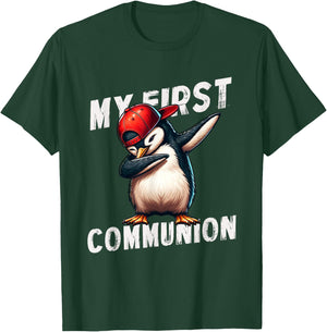 My First Communion Dabbing penguin 1st Communion Kids T-Shirt - T-Shirt | Forest