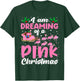 I'm Dreaming Of A Pink Christmas Cute Santa Flamingos Sleigh T-Shirt - T-Shirt | Forest