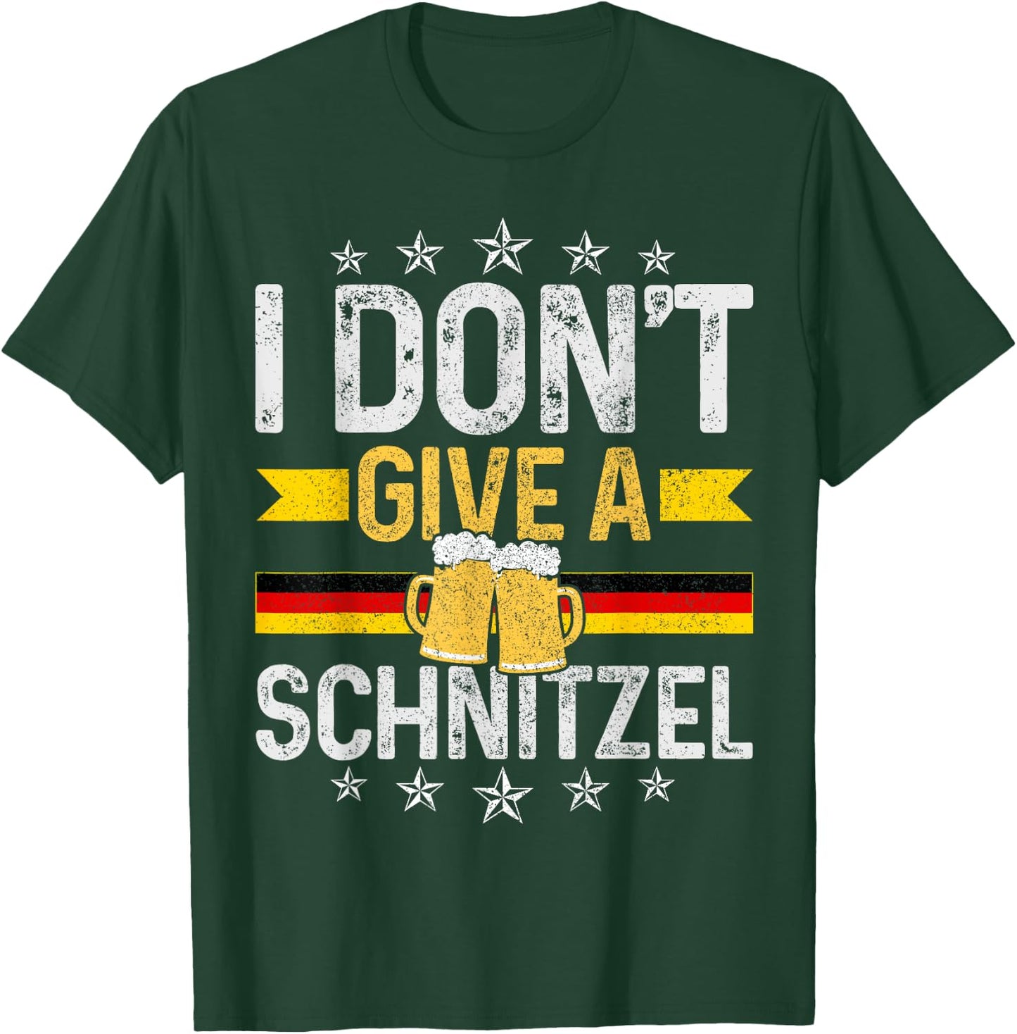 I Don't Give A Schnitzel Oktoberfest German Flag Funny Gift T-Shirt - T-Shirt | Forest