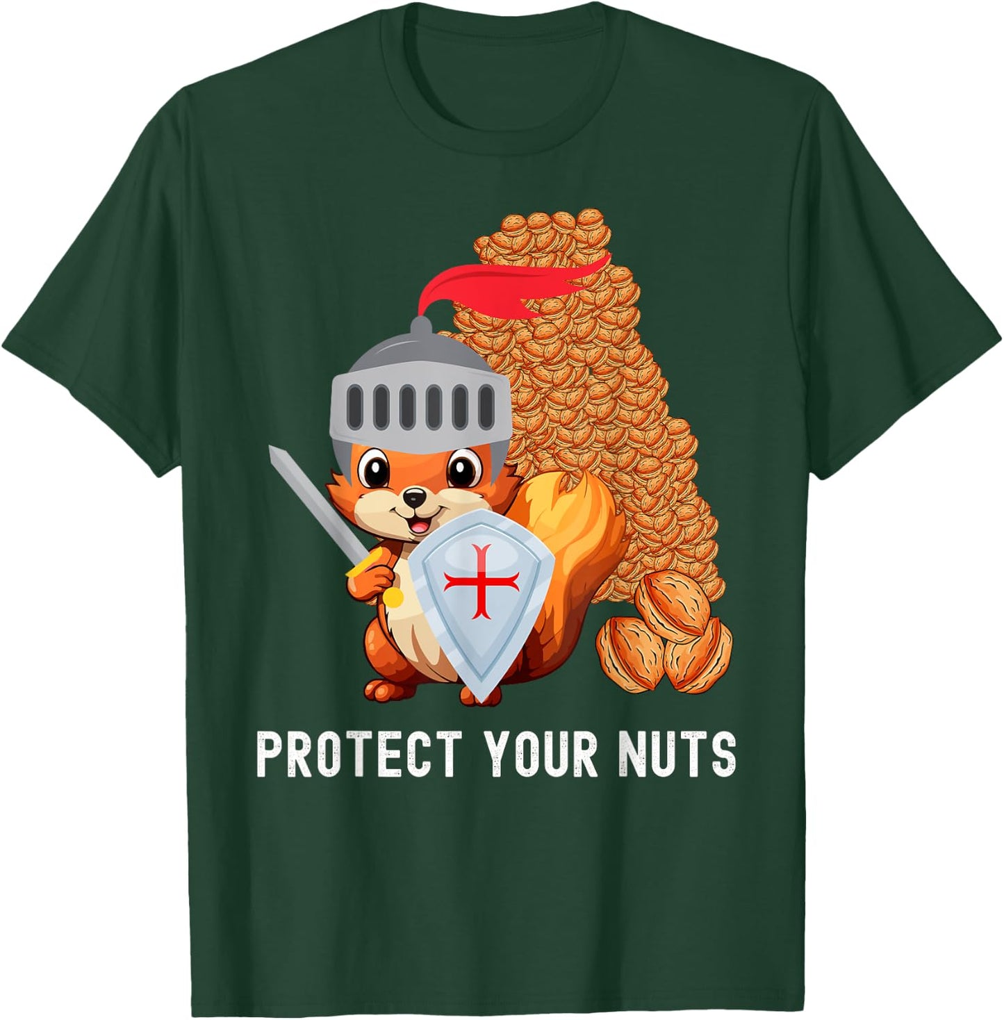 funny adult humor with squirrel Protect Your Nuts T-Shirt - T-Shirt | Forest