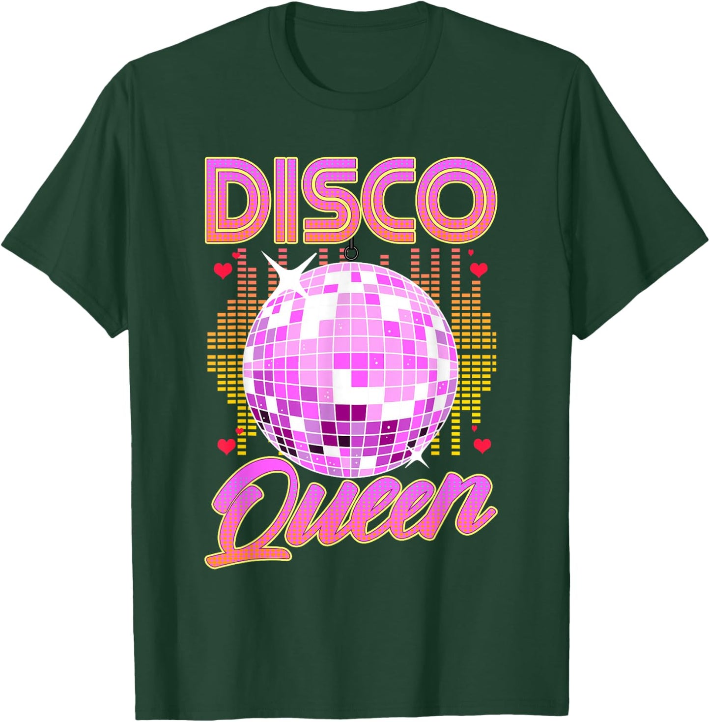 Disco Queen Retro 70s 80s Dance Party Mirror Ball Dancer , black, S T-Shirt - T-Shirt | Forest