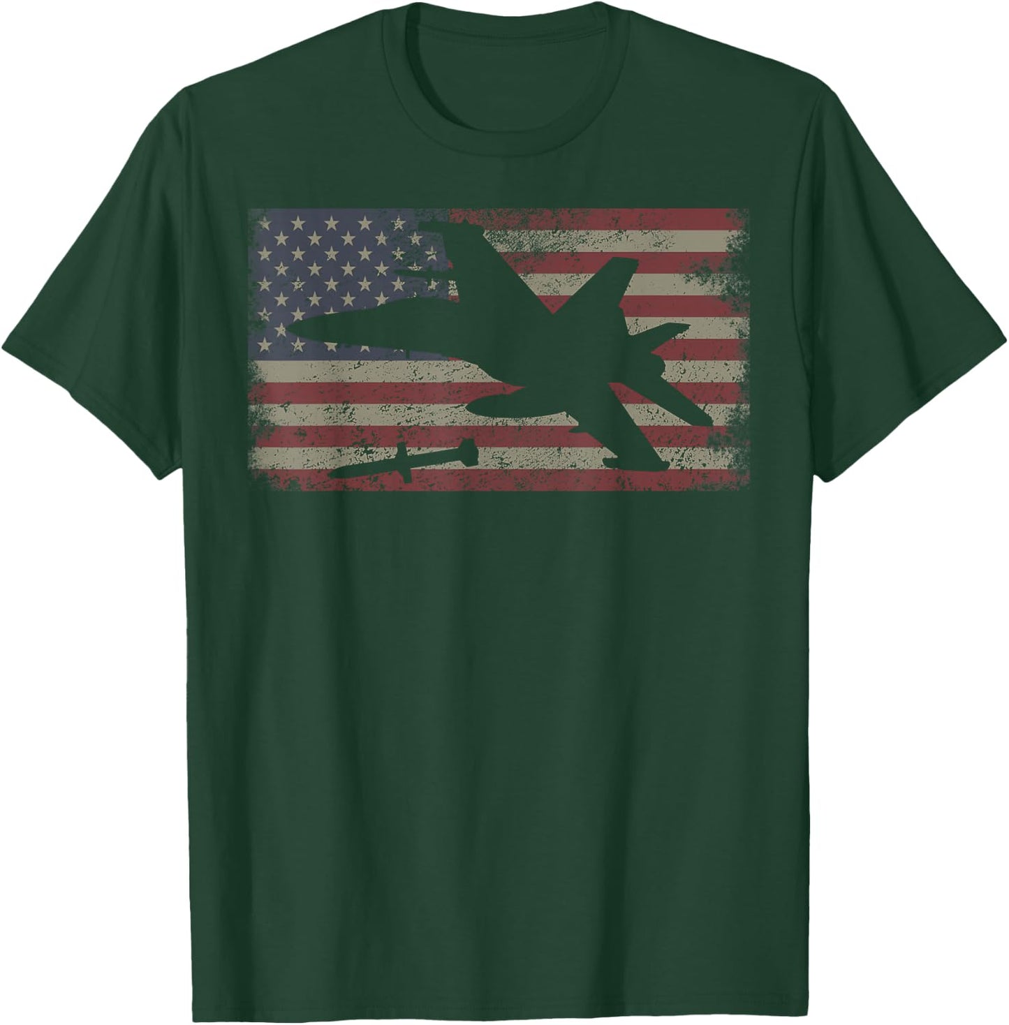 EA-18G Growler Jet Plane USA Flag Patriot Gift T-Shirt - T-Shirt | Forest