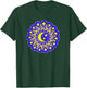 Mandala Moon Stars Blue Yellow Yoga Design Hindu Buddhist T-Shirt - T-Shirt | Forest