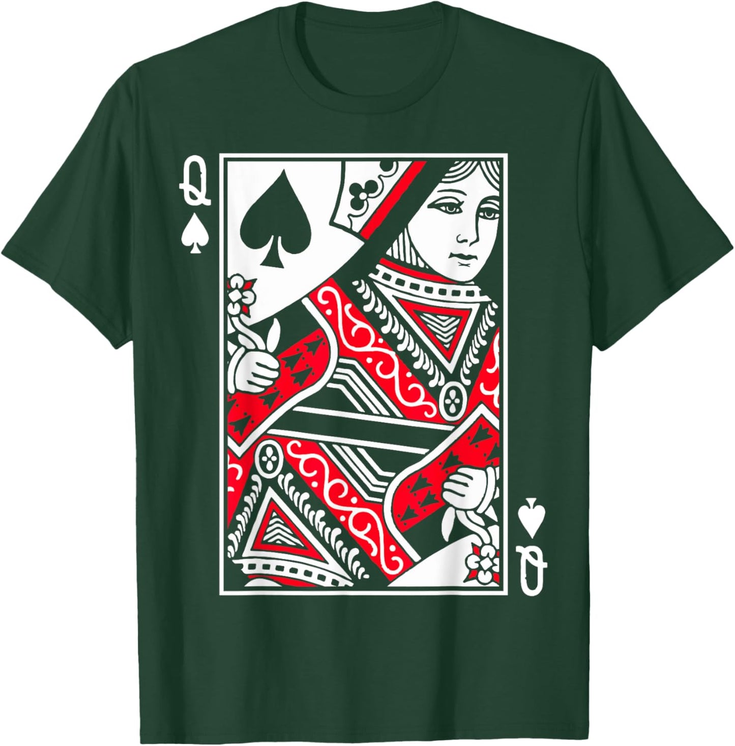 Queen of Spades Poker or Blackjack Queens Playing Card Cards T-Shirt - T-Shirt | Forest