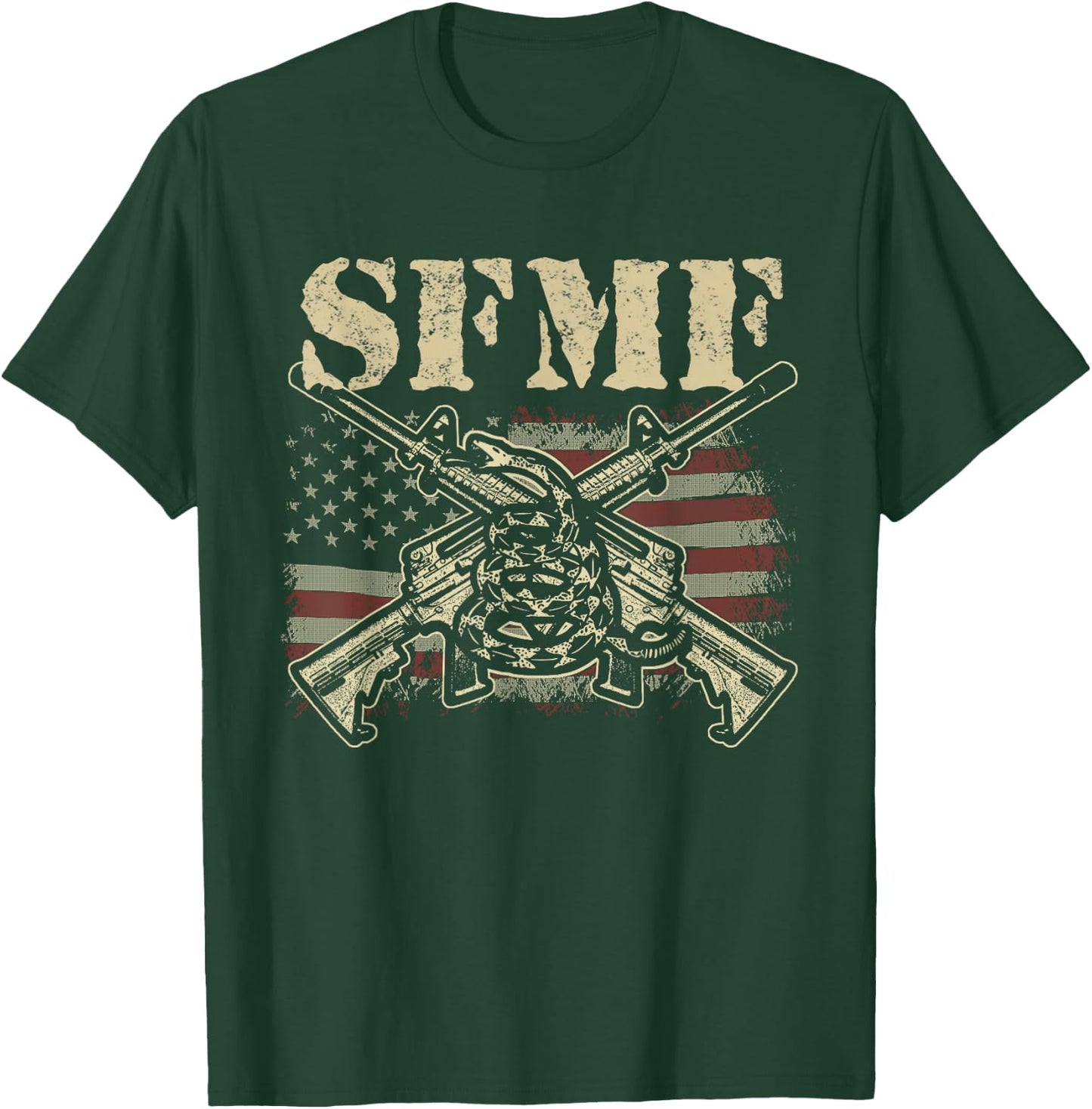 SFMF Military Slang Patriotic American Flag Veteran Gift Men T-Shirt - T-Shirt | Forest