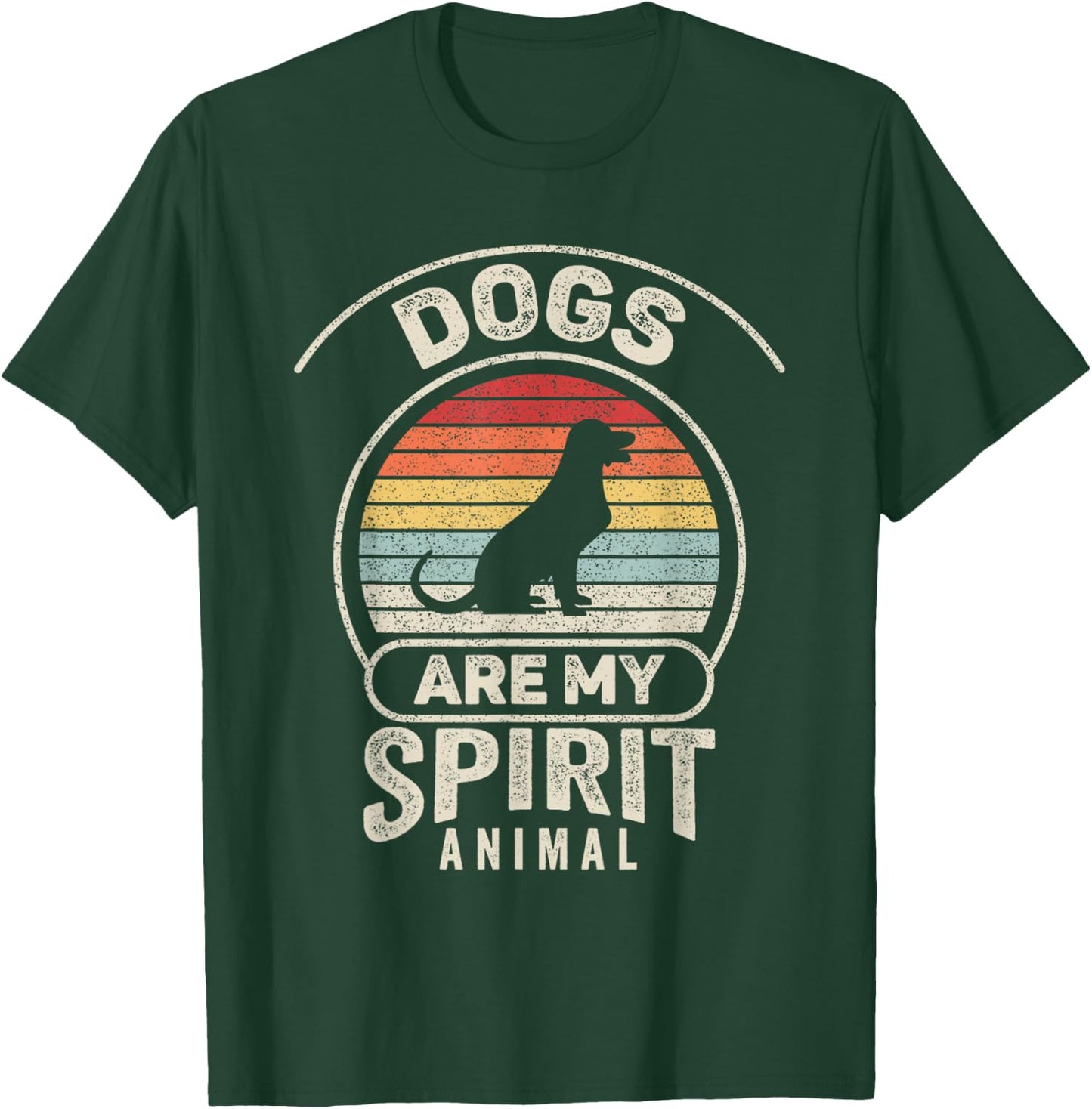 Retro Dogs Are My Spirit Animal Dog Lover Owner Women Girls Kids T-Shirt - T-Shirt | Forest
