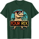 Kids 4th Birthday Dino Four Rex Trex 4 Year Old Bday Boys Kids T-Shirt - T-Shirt | Forest