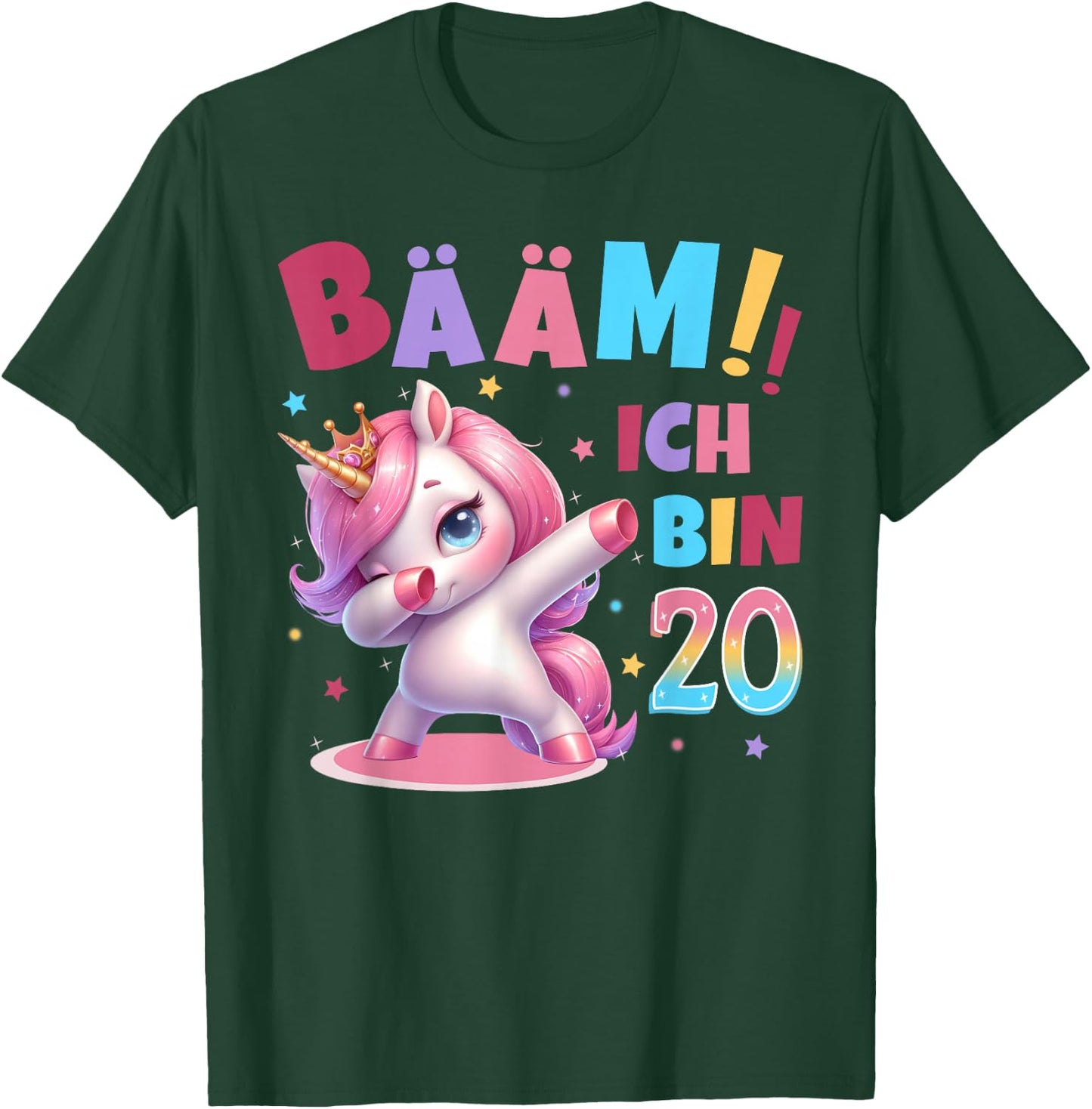 20th Birthday Woman 20 Years Unicorn Party Outfit Unicorn , black T-Shirt - T-Shirt | Forest