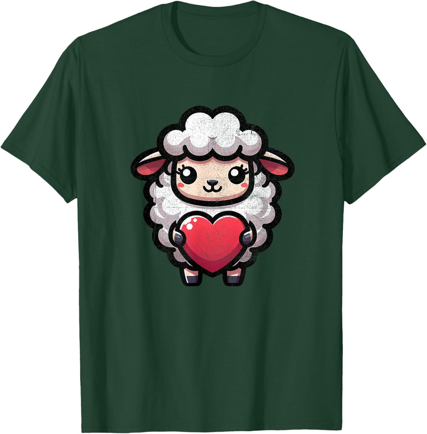 Sheep Lamb Valentines Heart Lover Funny Boys Girls Kids T-Shirt - T-Shirt | Forest