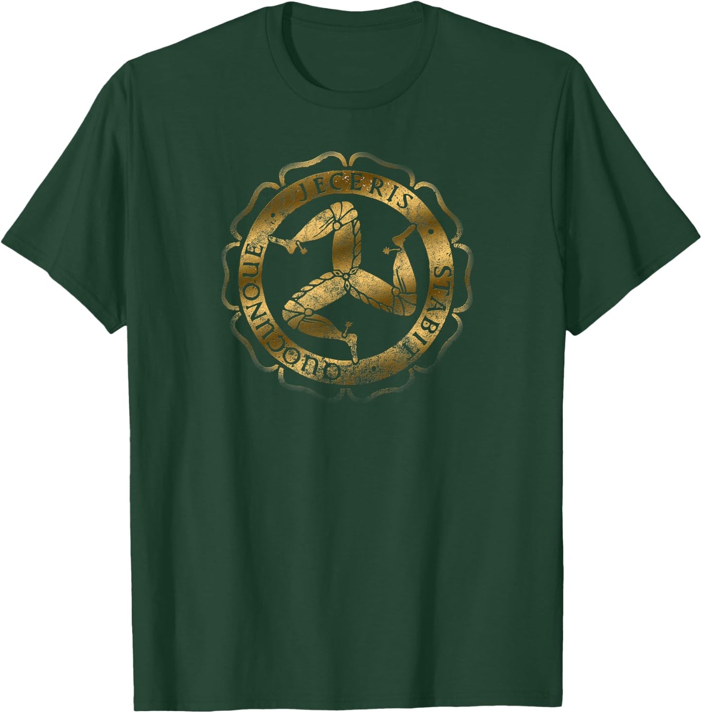 Isle of Man Flag 3 Feet of Man Traditional Manx , Black, S T-Shirt - T-Shirt | Forest
