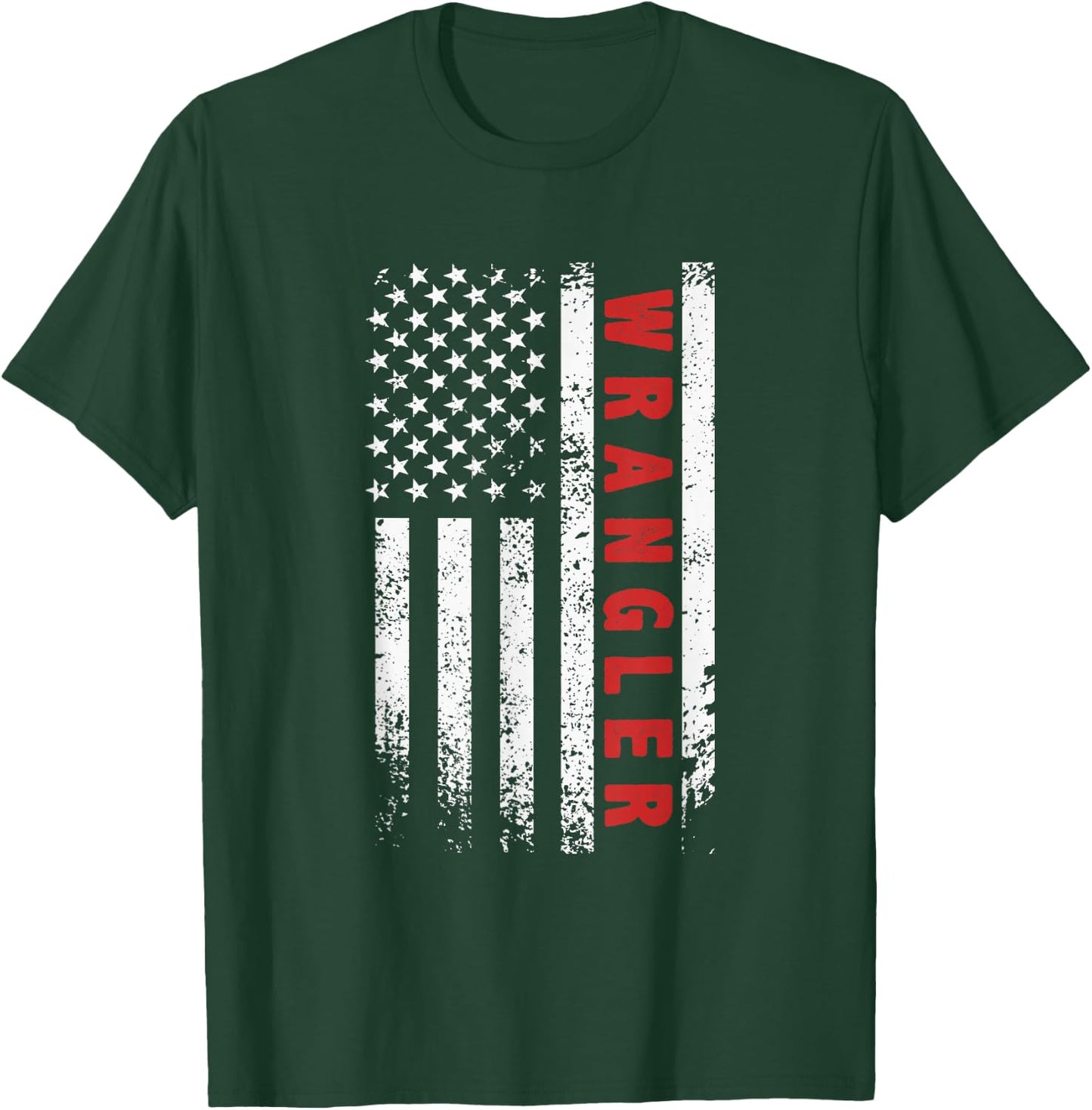 US Wrangler-Profession Independence Day Red Line USA Flag , black T-Shirt - T-Shirt | Forest