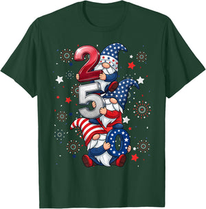 Gnome 250 Years 1776-2026 250th Birthday 4th July Patriotic T-Shirt - T-Shirt | Forest