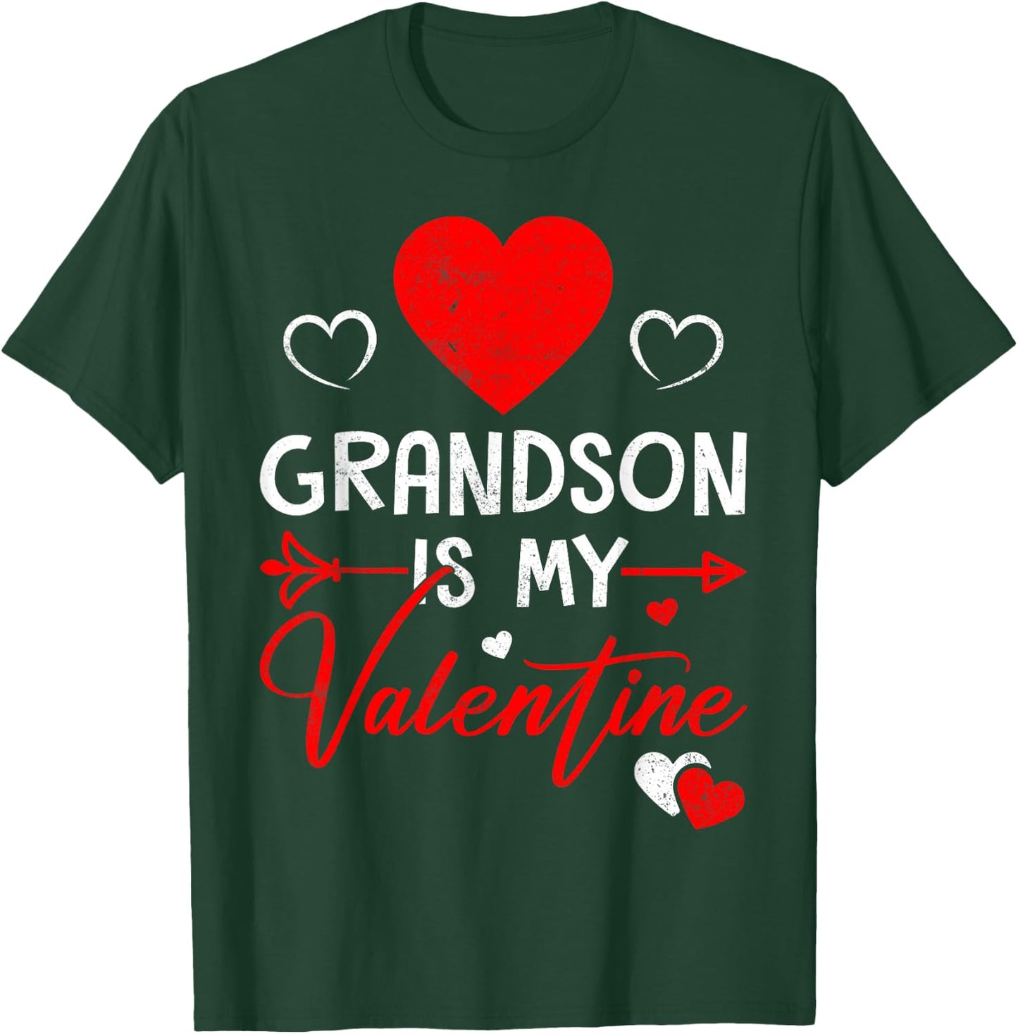 Family Matching Love Heart Grandson Is My Valentine T-Shirt - T-Shirt | Forest
