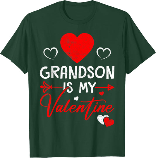 Family Matching Love Heart Grandson Is My Valentine T-Shirt - T-Shirt | Forest