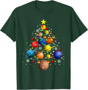 Solar System Planets Christmas Tree Astronomy Xmas Gift T-Shirt - T-Shirt | Forest