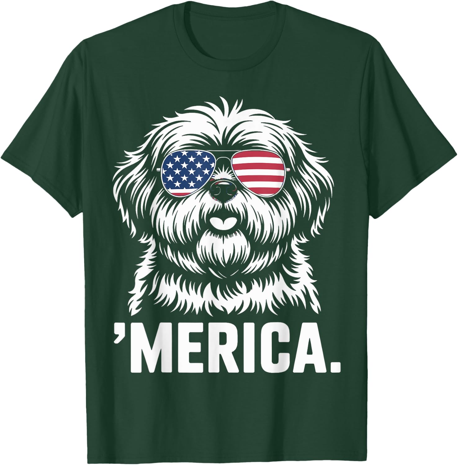 Shih Tzu 4th of July ‘Merica Patriotic T-Shirt - T-Shirt | Forest