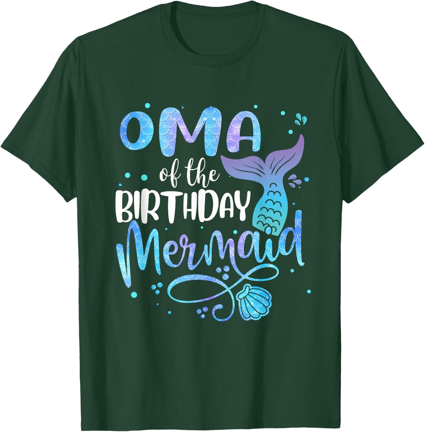 Grandma of the Birthday Mermaid Family Matching Party Squad T-Shirt - T-Shirt | Forest