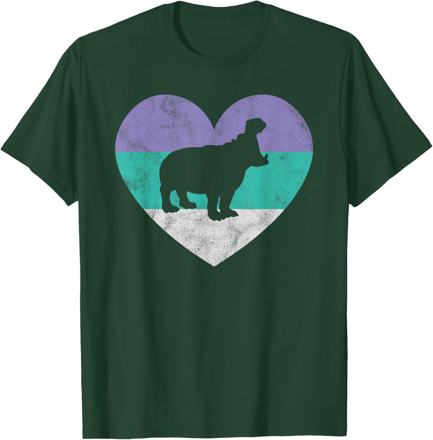 Hippopotamus Gift & Girls Retro Cute T-Shirt - T-Shirt | Forest