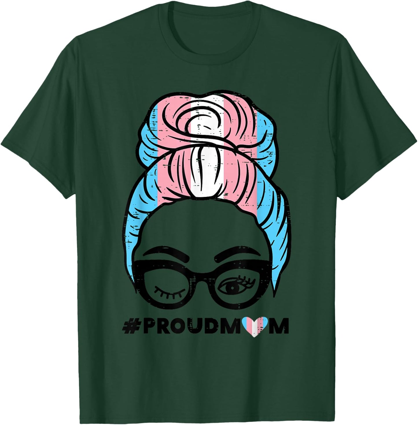 Proud Transgender Mom Transsexual Trans Pride Flag T-Shirt - T-Shirt | Forest