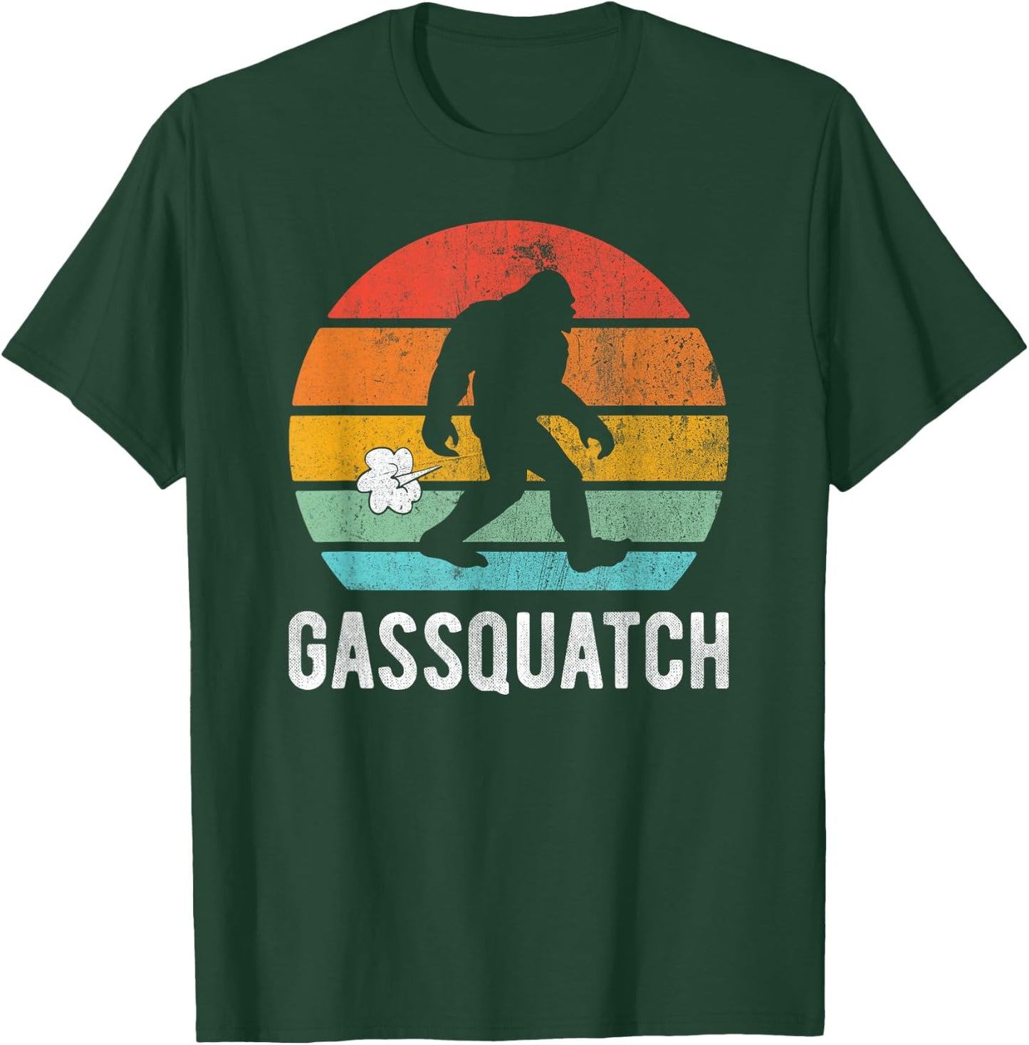 Gassquatch Funny Farting Bigfoot Sasquatch Fart Joke Pun T-Shirt - T-Shirt | Forest