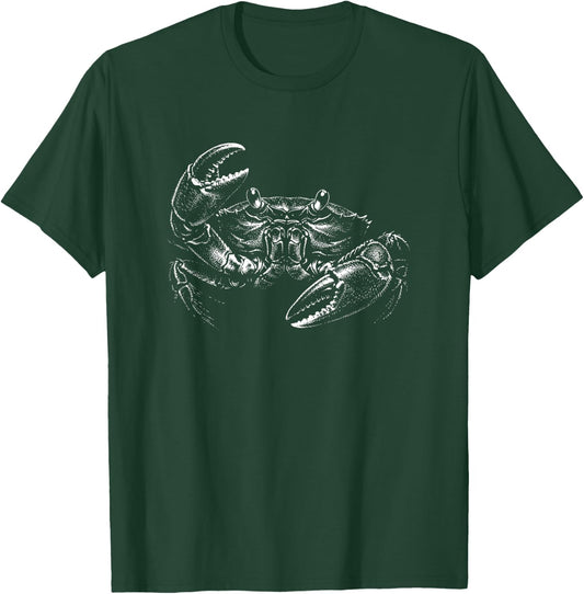 Crab Portrait Black and White Animal Lover T-Shirt - T-Shirt | Forest
