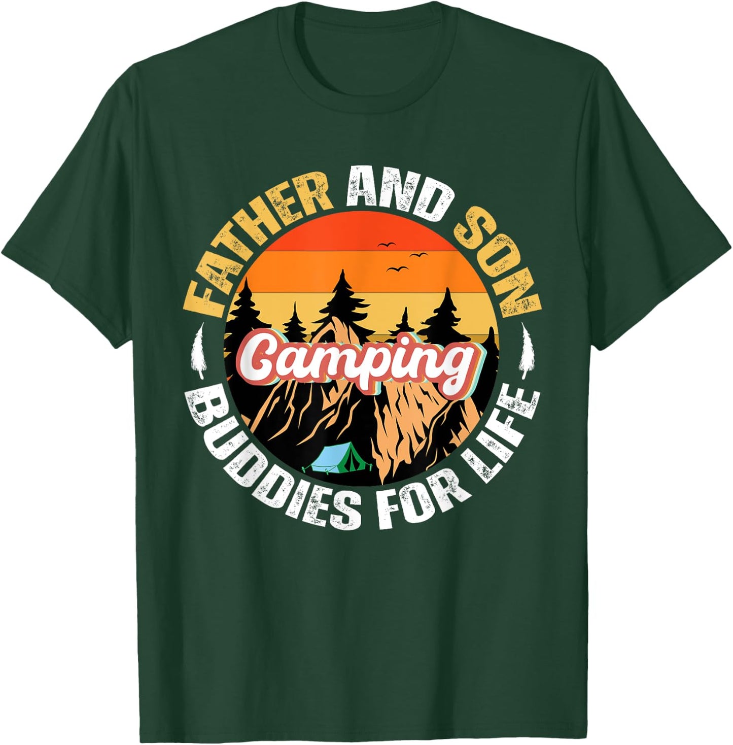 Dad and Son Camping Buddies for Life Family Matching Camping T-Shirt - T-Shirt | Forest